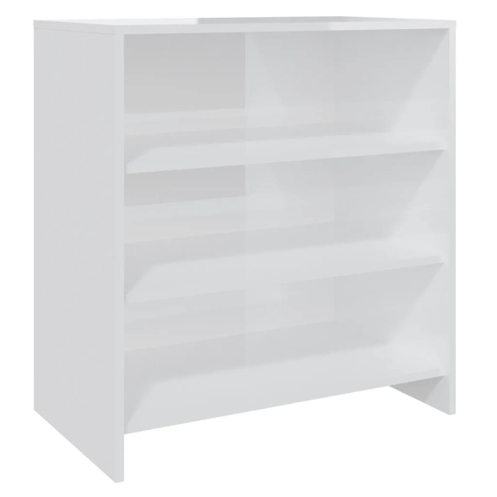 Dressoir 70x40,5x75 cm bewerkt hout hoogglans wit
