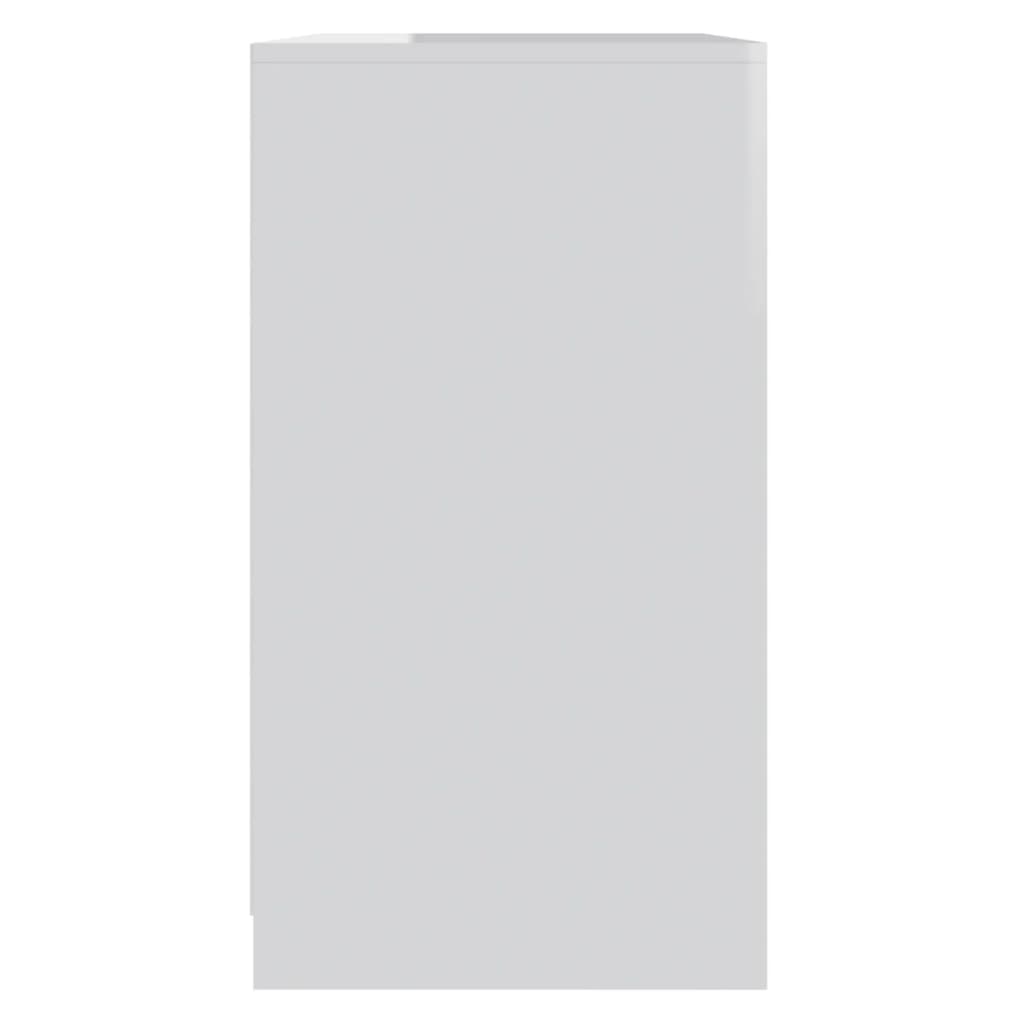 Dressoir 70x40,5x75 cm bewerkt hout hoogglans wit