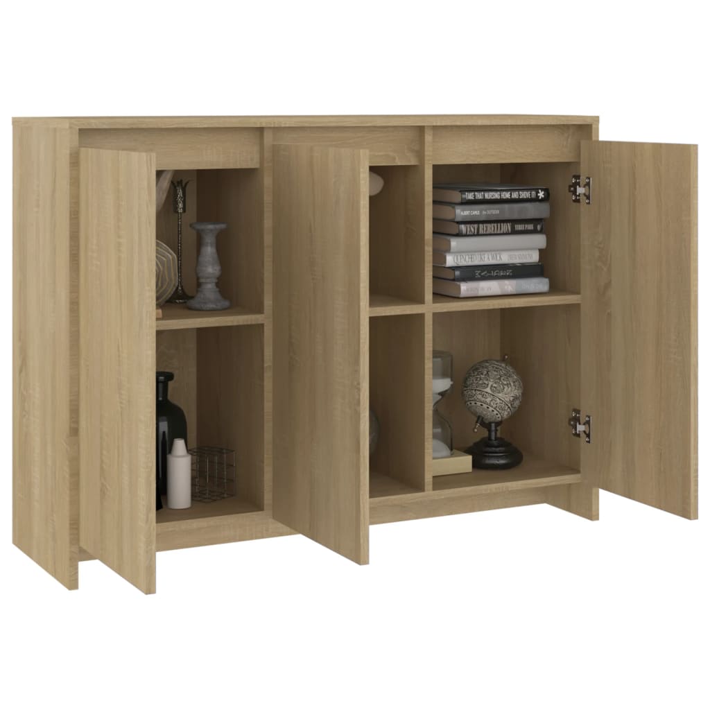 Dressoir 102x33x75 cm bewerkt hout sonoma eikenkleurig is nu te koop bij PeponiXL, paradijselijk wonen!