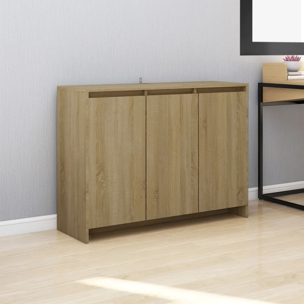Dressoir 102x33x75 cm bewerkt hout sonoma eikenkleurig is nu te koop bij PeponiXL, paradijselijk wonen!