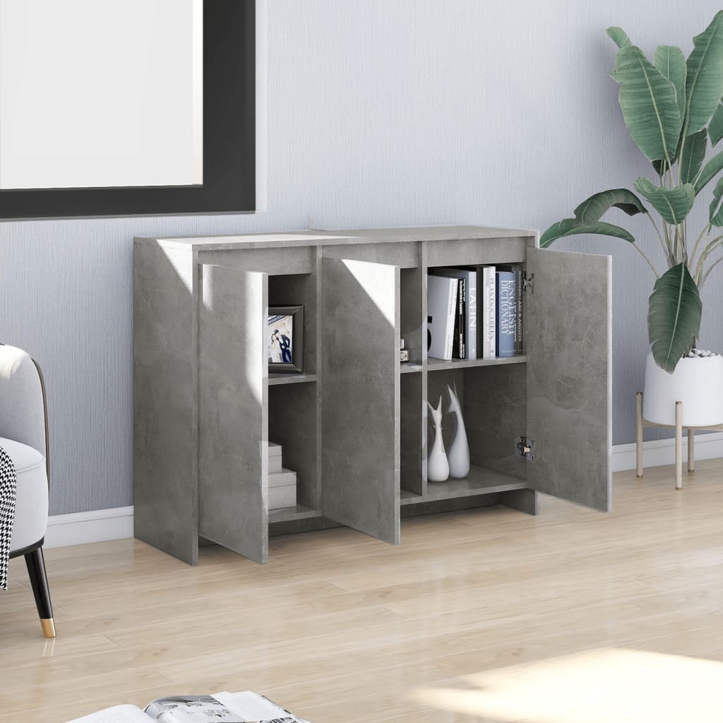Dressoir 102x33x75 cm bewerkt hout betongrijs is nu te koop bij PeponiXL, paradijselijk wonen!