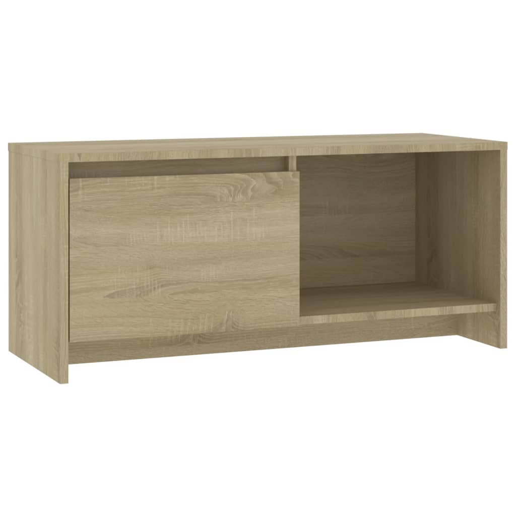 Tv-meubel 90x35x40 cm bewerkt hout sonoma eikenkleurig is nu te koop bij PeponiXL, paradijselijk wonen!