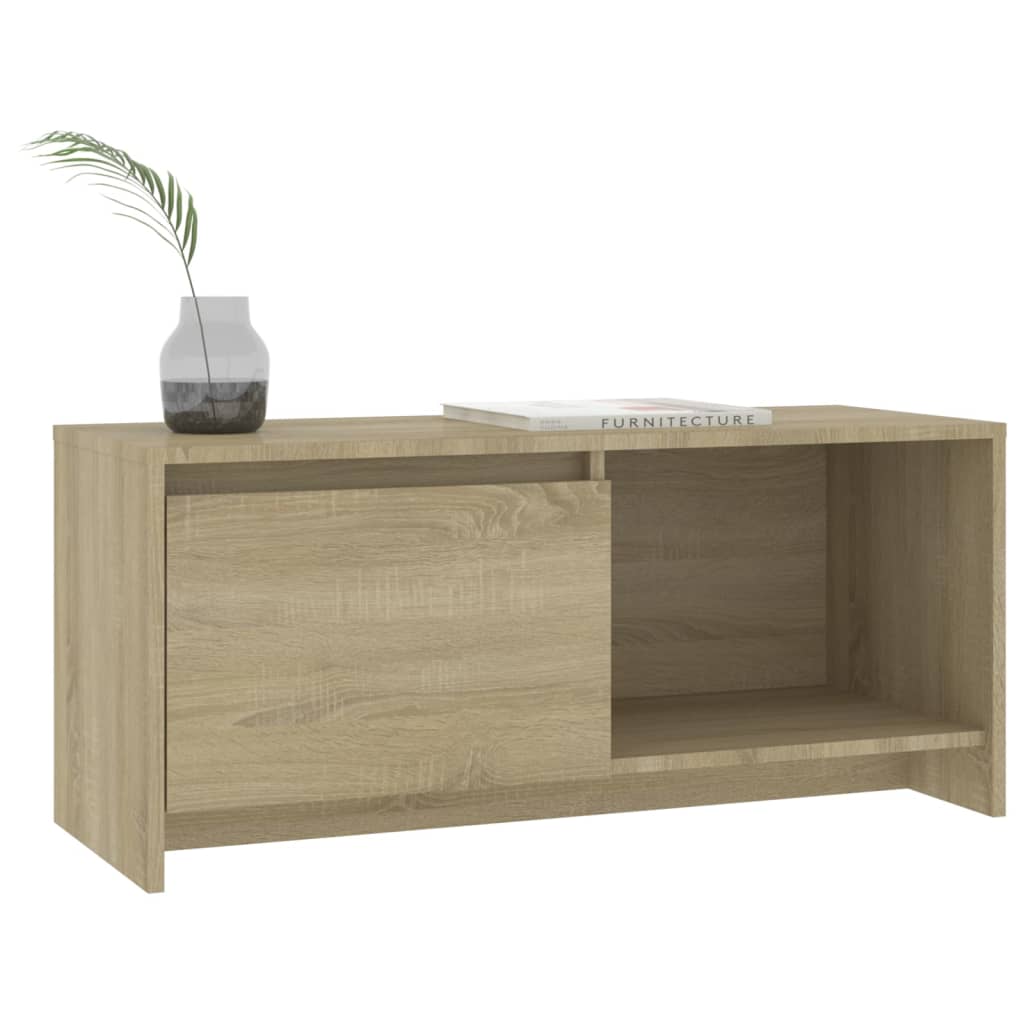 Tv-meubel 90x35x40 cm bewerkt hout sonoma eikenkleurig is nu te koop bij PeponiXL, paradijselijk wonen!
