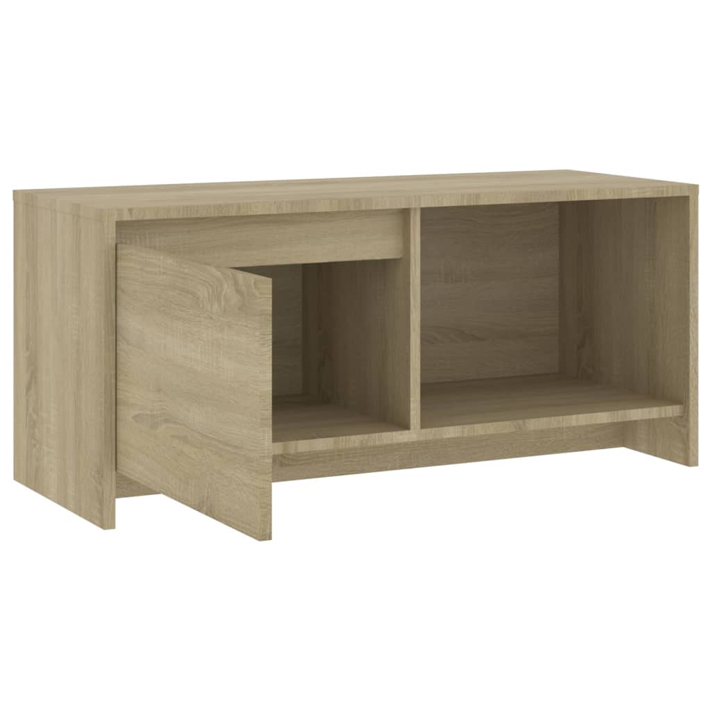 Tv-meubel 90x35x40 cm bewerkt hout sonoma eikenkleurig is nu te koop bij PeponiXL, paradijselijk wonen!
