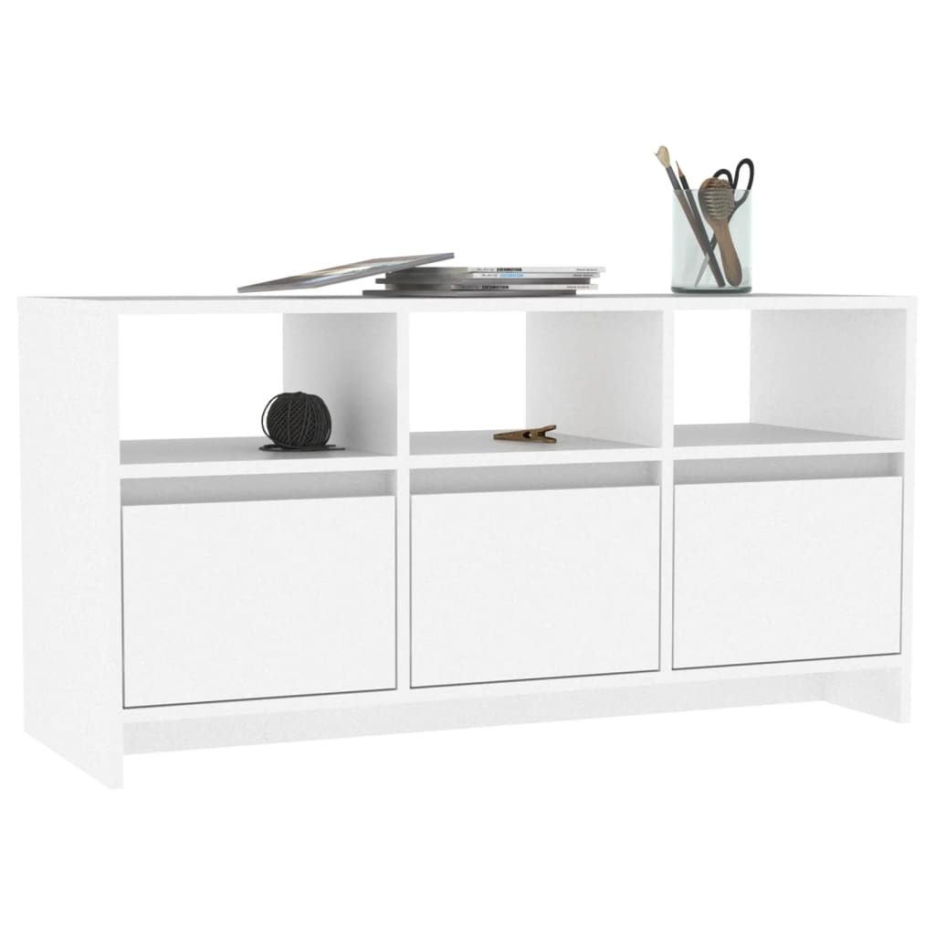 Tv-meubel 102x37,5x52,5 cm bewerkt hout wit is nu te koop bij PeponiXL, paradijselijk wonen!