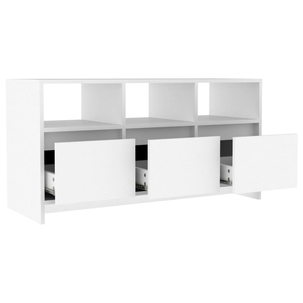 Tv-meubel 102x37,5x52,5 cm bewerkt hout wit is nu te koop bij PeponiXL, paradijselijk wonen!