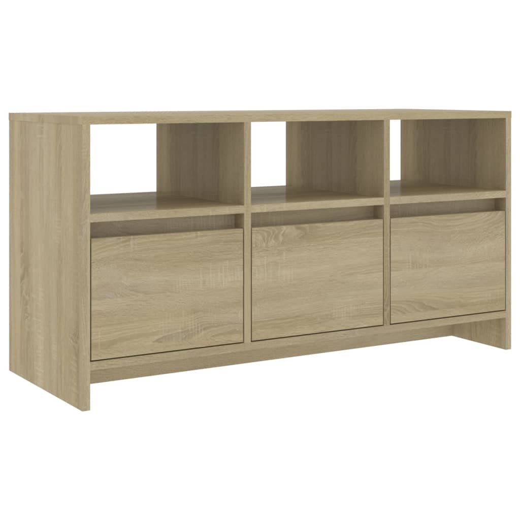 Tv-meubel 102x37,5x52,5 cm bewerkt hout sonoma eikenkleurig is nu te koop bij PeponiXL, paradijselijk wonen!