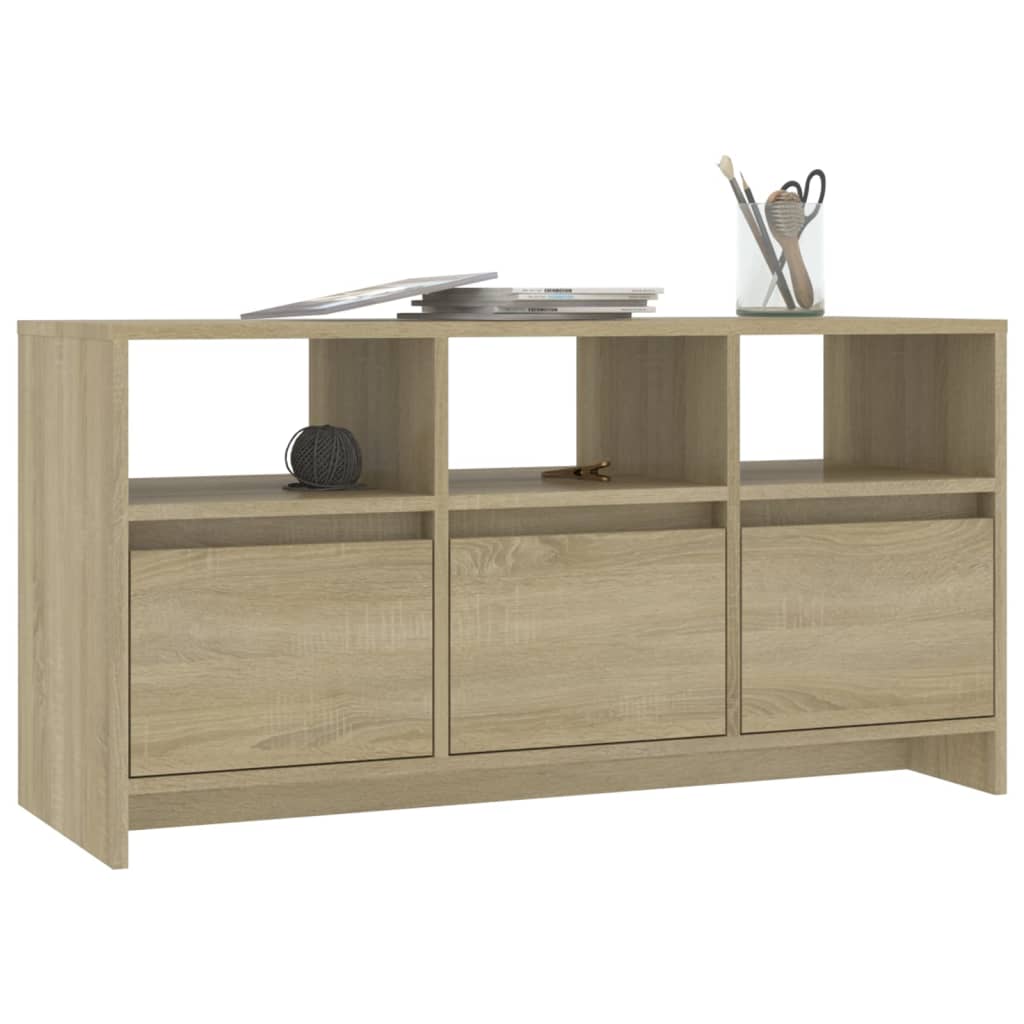 Tv-meubel 102x37,5x52,5 cm bewerkt hout sonoma eikenkleurig is nu te koop bij PeponiXL, paradijselijk wonen!