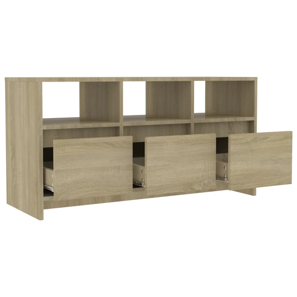 Tv-meubel 102x37,5x52,5 cm bewerkt hout sonoma eikenkleurig is nu te koop bij PeponiXL, paradijselijk wonen!