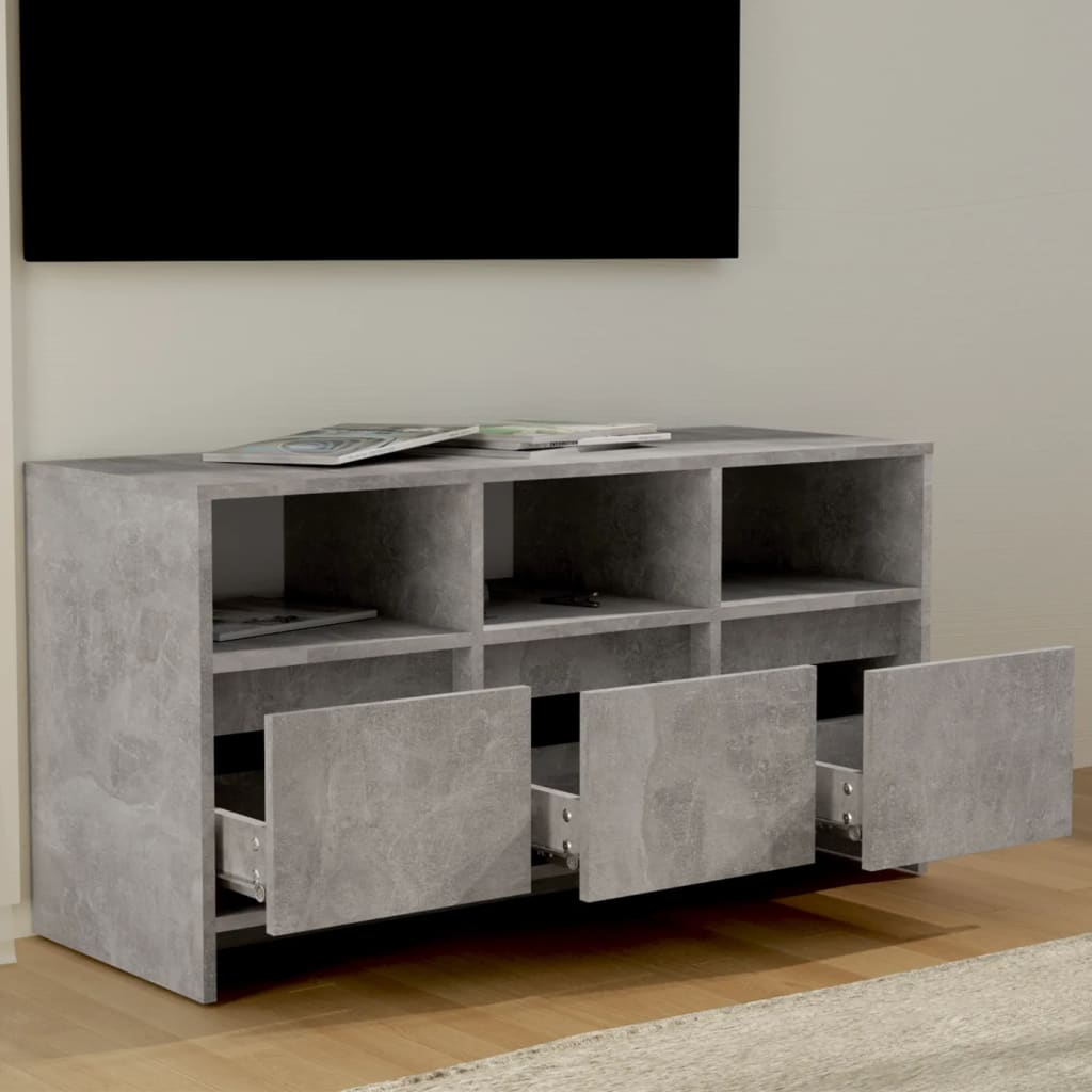 Tv-meubel 102x37,5x52,5 cm bewerkt hout betongrijs is nu te koop bij PeponiXL, paradijselijk wonen!