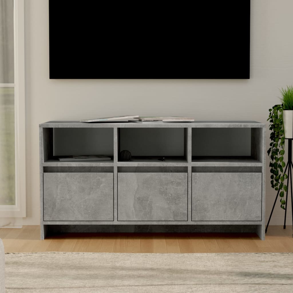 Tv-meubel 102x37,5x52,5 cm bewerkt hout betongrijs is nu te koop bij PeponiXL, paradijselijk wonen!