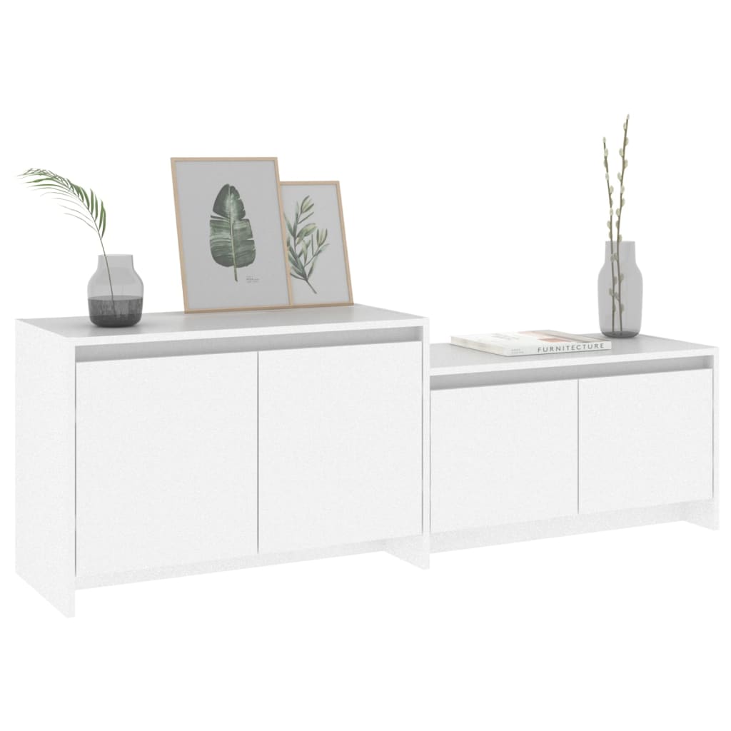 Tv-meubel 146,5x35x50 cm bewerkt hout wit is nu te koop bij PeponiXL, paradijselijk wonen!