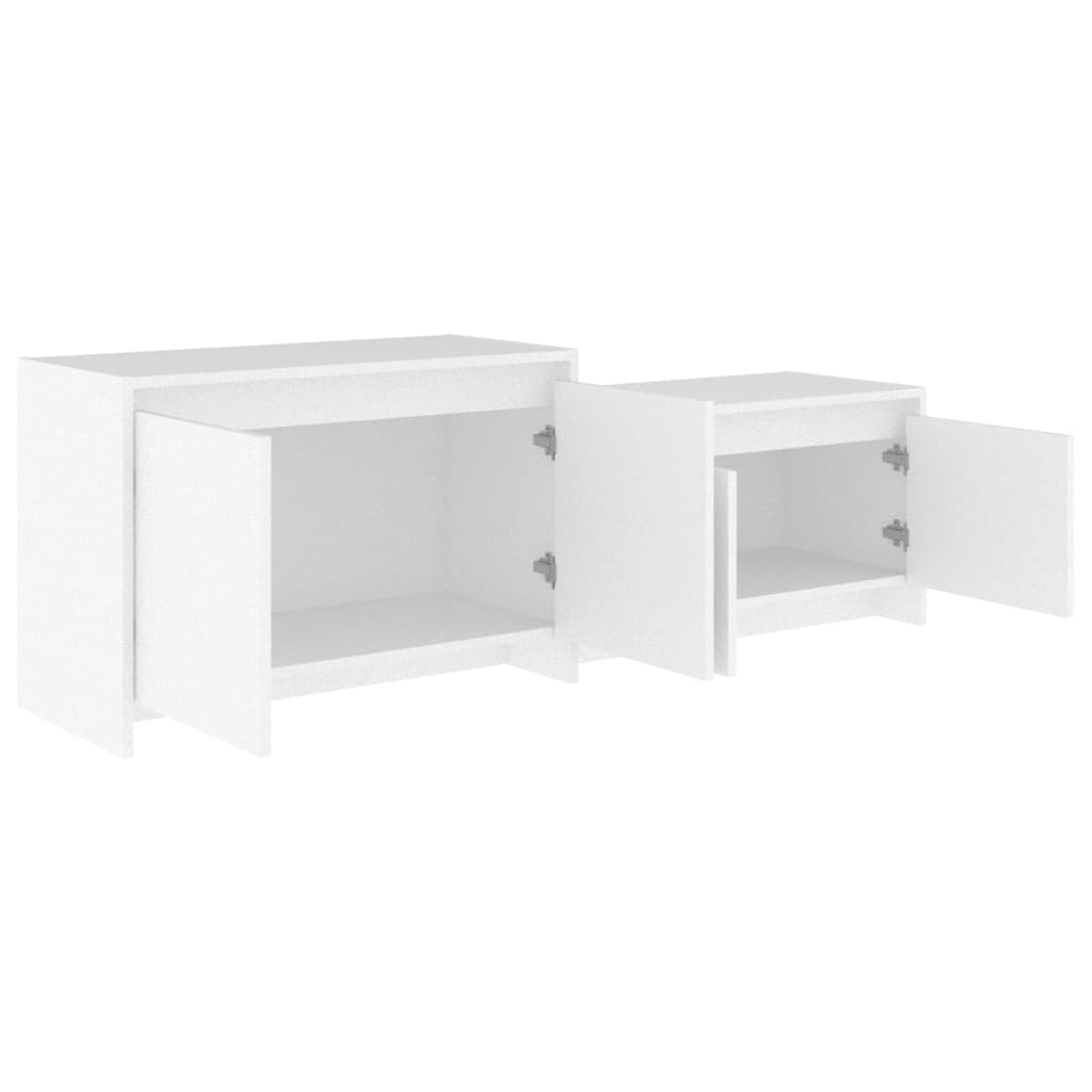 Tv-meubel 146,5x35x50 cm bewerkt hout wit is nu te koop bij PeponiXL, paradijselijk wonen!