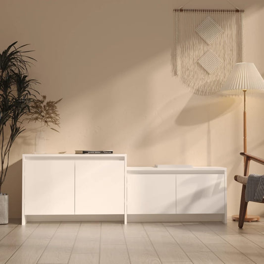 Tv-meubel 146,5x35x50 cm bewerkt hout wit is nu te koop bij PeponiXL, paradijselijk wonen!
