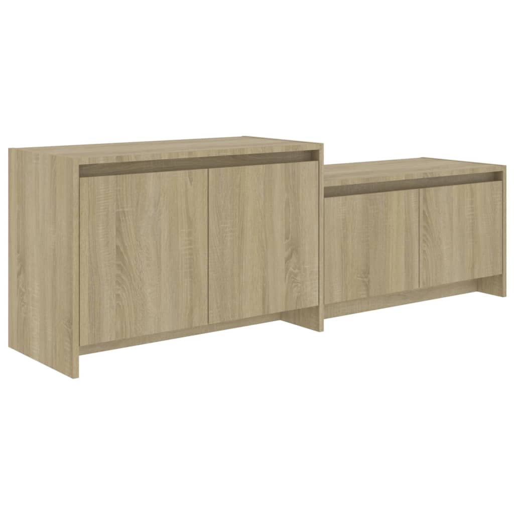 Tv-meubel 146,5x35x50 cm bewerkt hout sonoma eikenkleurig is nu te koop bij PeponiXL, paradijselijk wonen!