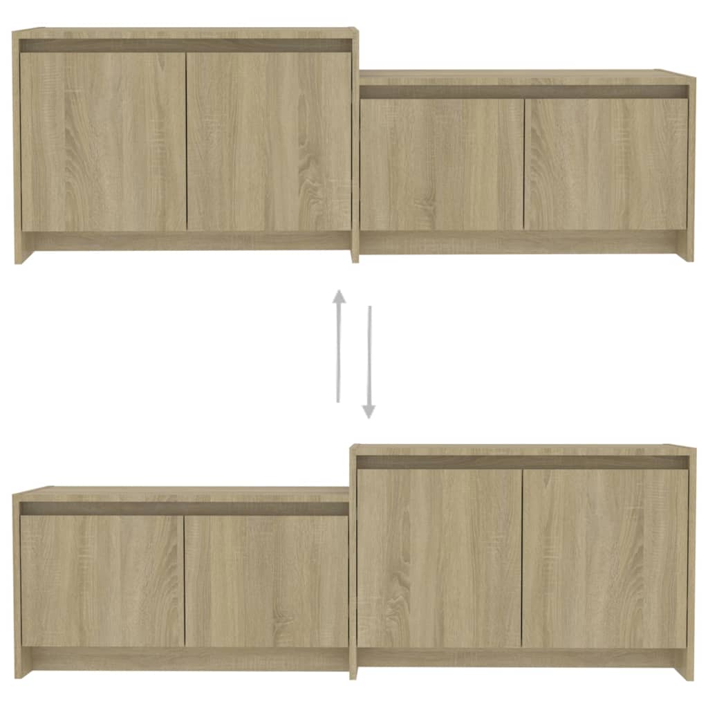 Tv-meubel 146,5x35x50 cm bewerkt hout sonoma eikenkleurig is nu te koop bij PeponiXL, paradijselijk wonen!