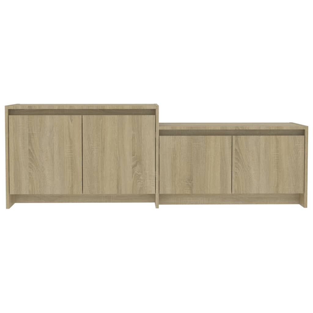 Tv-meubel 146,5x35x50 cm bewerkt hout sonoma eikenkleurig is nu te koop bij PeponiXL, paradijselijk wonen!