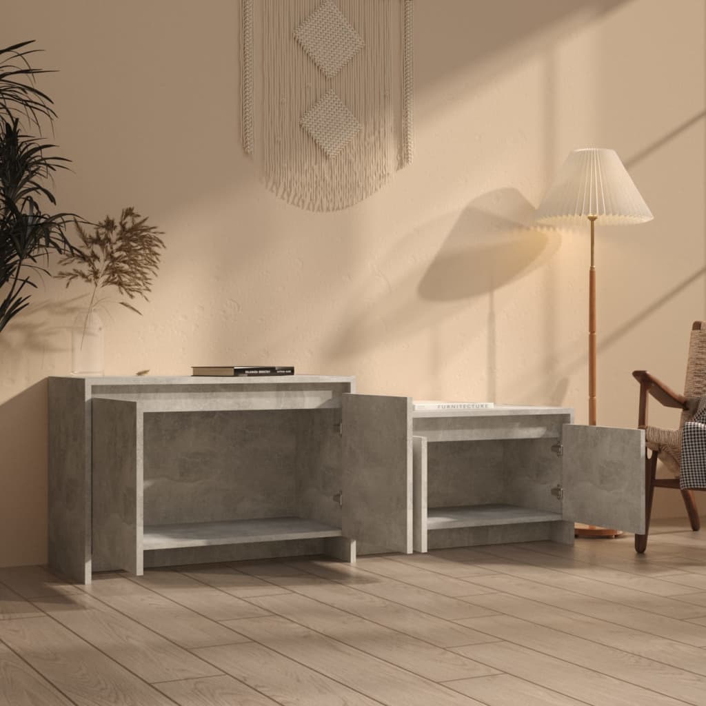 Tv-meubel 146,5x35x50 cm bewerkt hout betongrijs is nu te koop bij PeponiXL, paradijselijk wonen!
