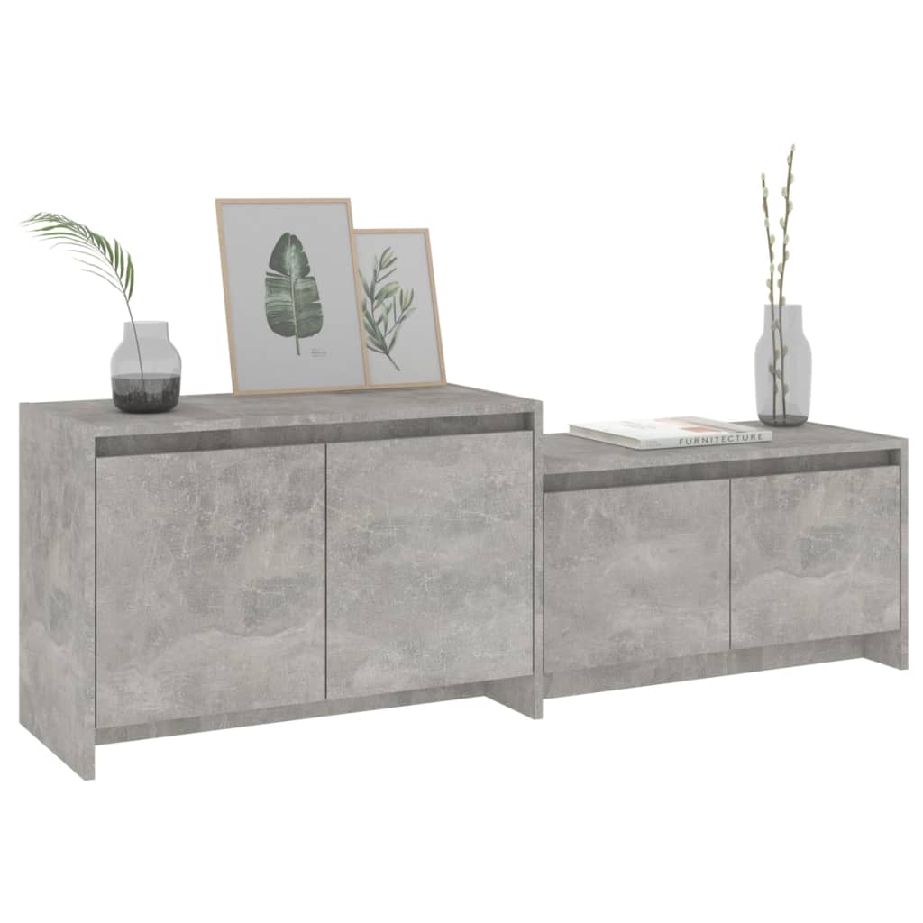 Tv-meubel 146,5x35x50 cm bewerkt hout betongrijs is nu te koop bij PeponiXL, paradijselijk wonen!