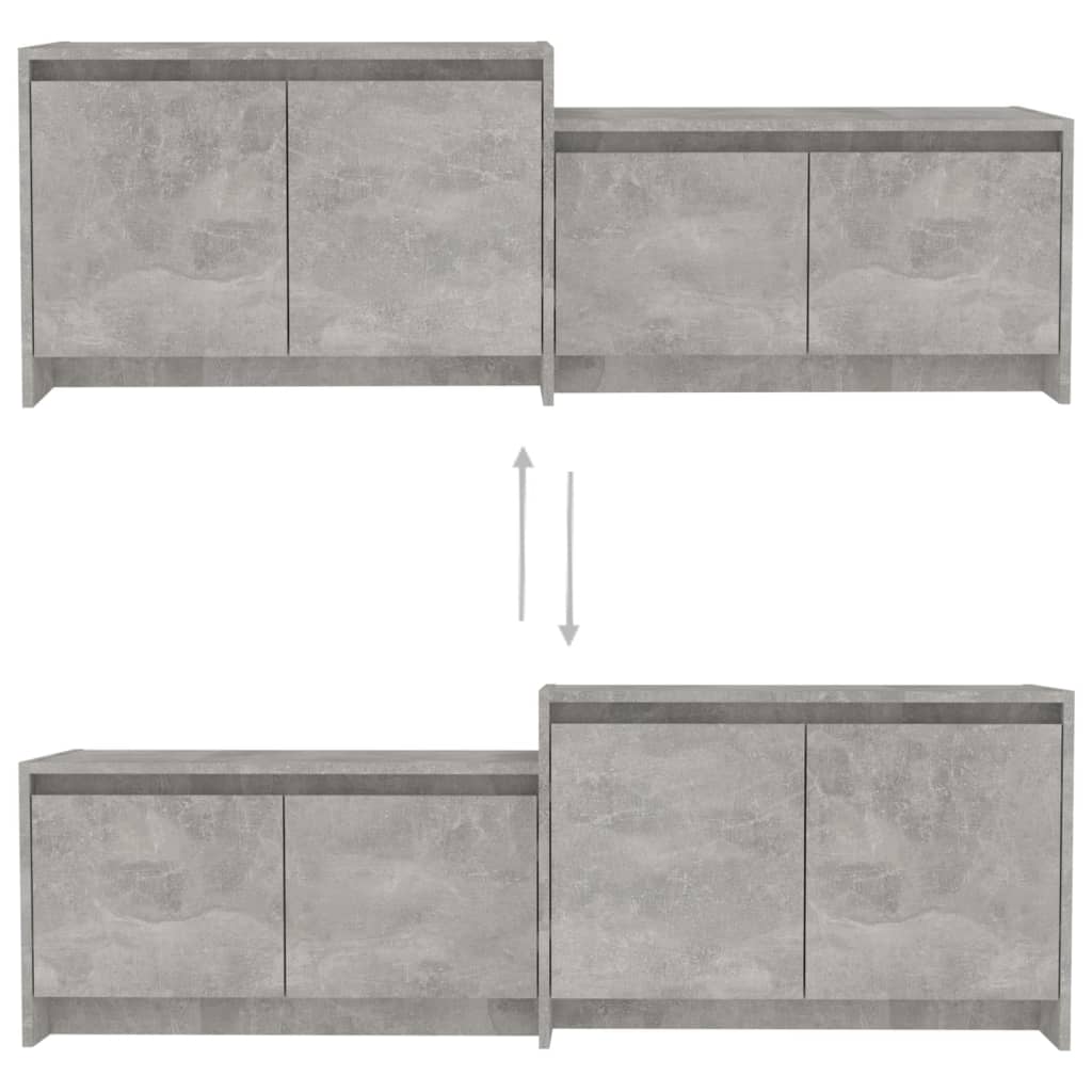 Tv-meubel 146,5x35x50 cm bewerkt hout betongrijs is nu te koop bij PeponiXL, paradijselijk wonen!