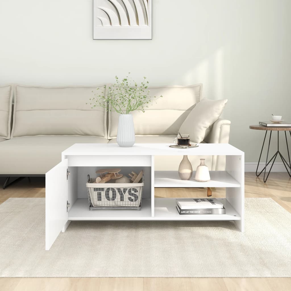Salontafel 102x50x45 cm bewerkt hout wit