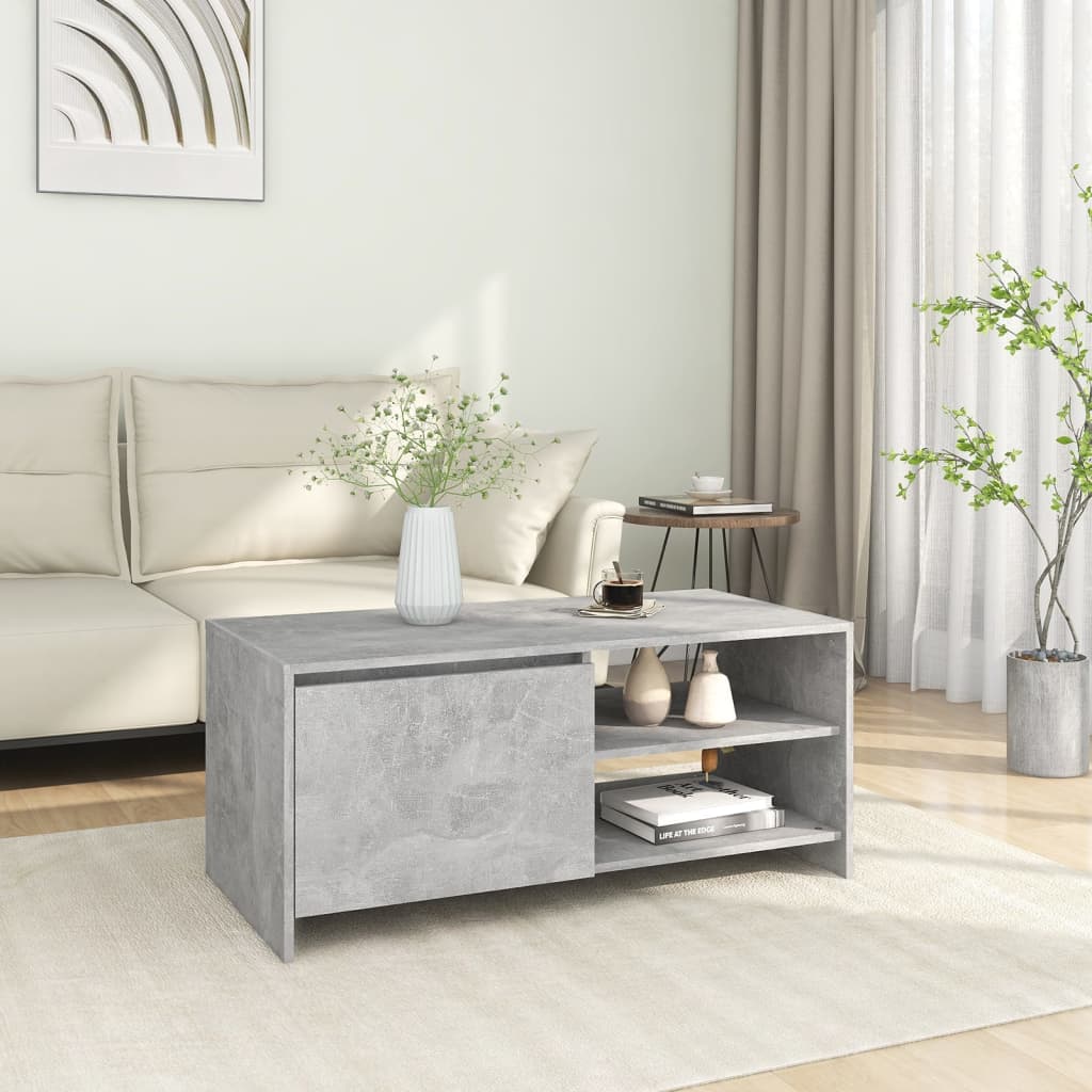 Salontafel 102x50x45 cm bewerkt hout betongrijs