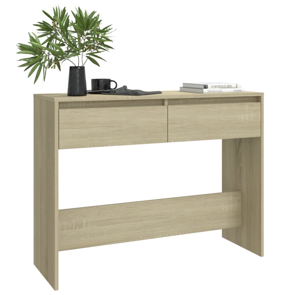 Wandtafel 100x35x76,5 cm bewerkt hout sonoma eikenkleurig is nu te koop bij PeponiXL, paradijselijk wonen!