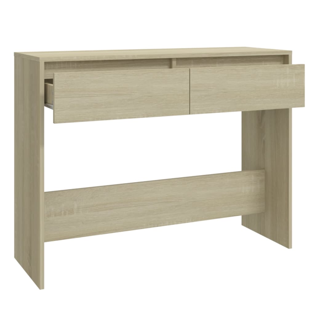 Wandtafel 100x35x76,5 cm bewerkt hout sonoma eikenkleurig is nu te koop bij PeponiXL, paradijselijk wonen!