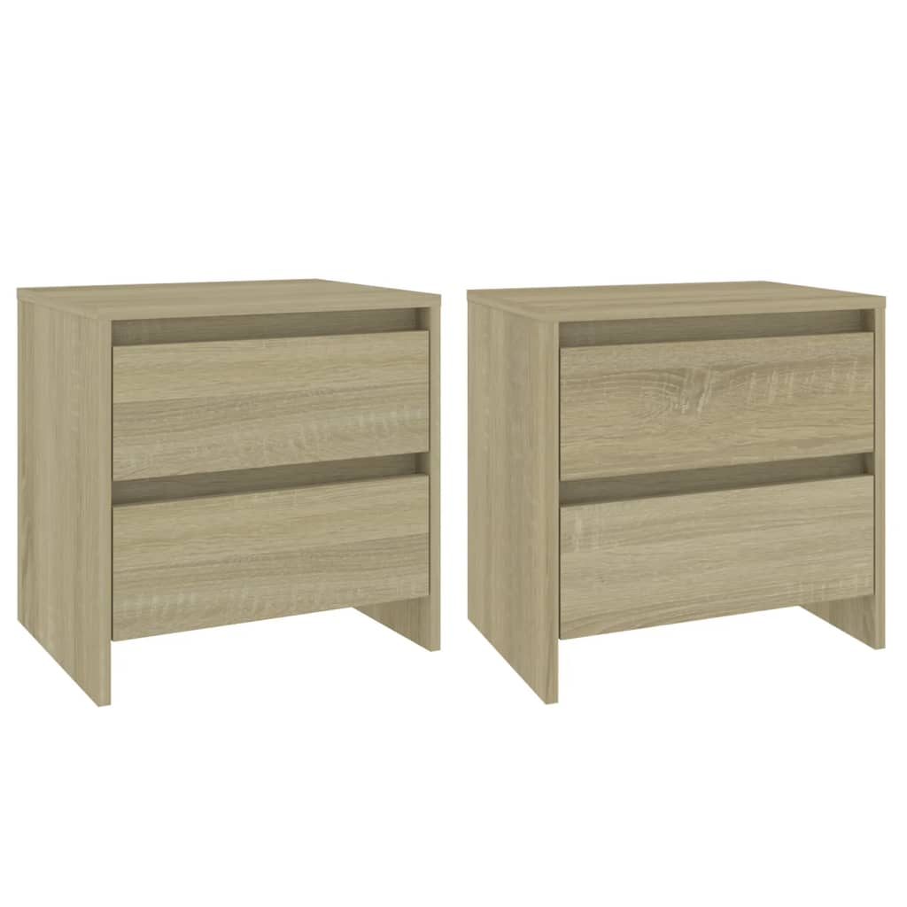 Nachtkastjes 2 st 45x34,5x44,5 cm bewerkt hout sonoma eiken is nu te koop bij PeponiXL, paradijselijk wonen!