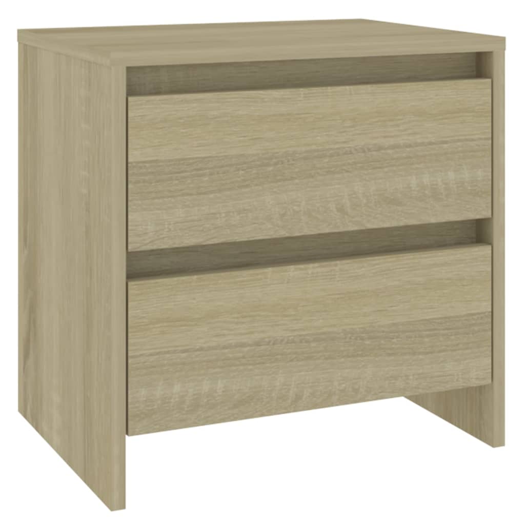 Nachtkastjes 2 st 45x34,5x44,5 cm bewerkt hout sonoma eiken is nu te koop bij PeponiXL, paradijselijk wonen!