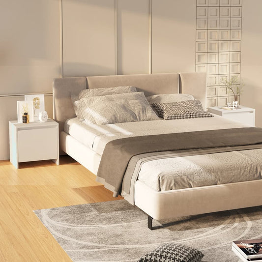 Nachtkastjes 2 st 45x34x44,5 cm bewerkt hout wit is nu te koop bij PeponiXL, paradijselijk wonen!