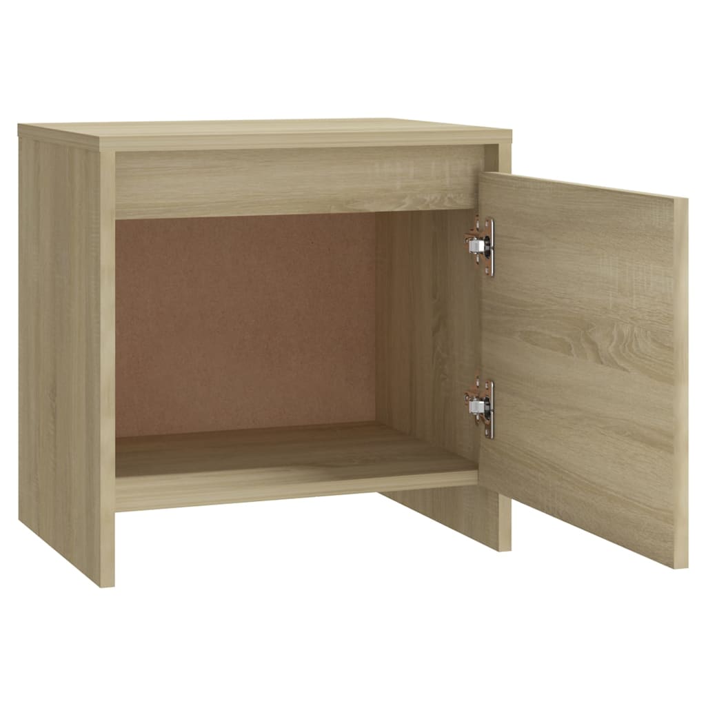 Nachtkastje 45x34x44,5 cm bewerkt hout sonoma eikenkleurig is nu te koop bij PeponiXL, paradijselijk wonen!