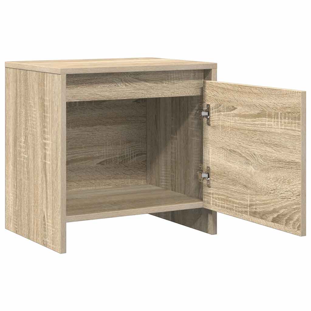 Nachtkastje 45x34x44,5 cm bewerkt hout sonoma eikenkleurig is nu te koop bij PeponiXL, paradijselijk wonen!