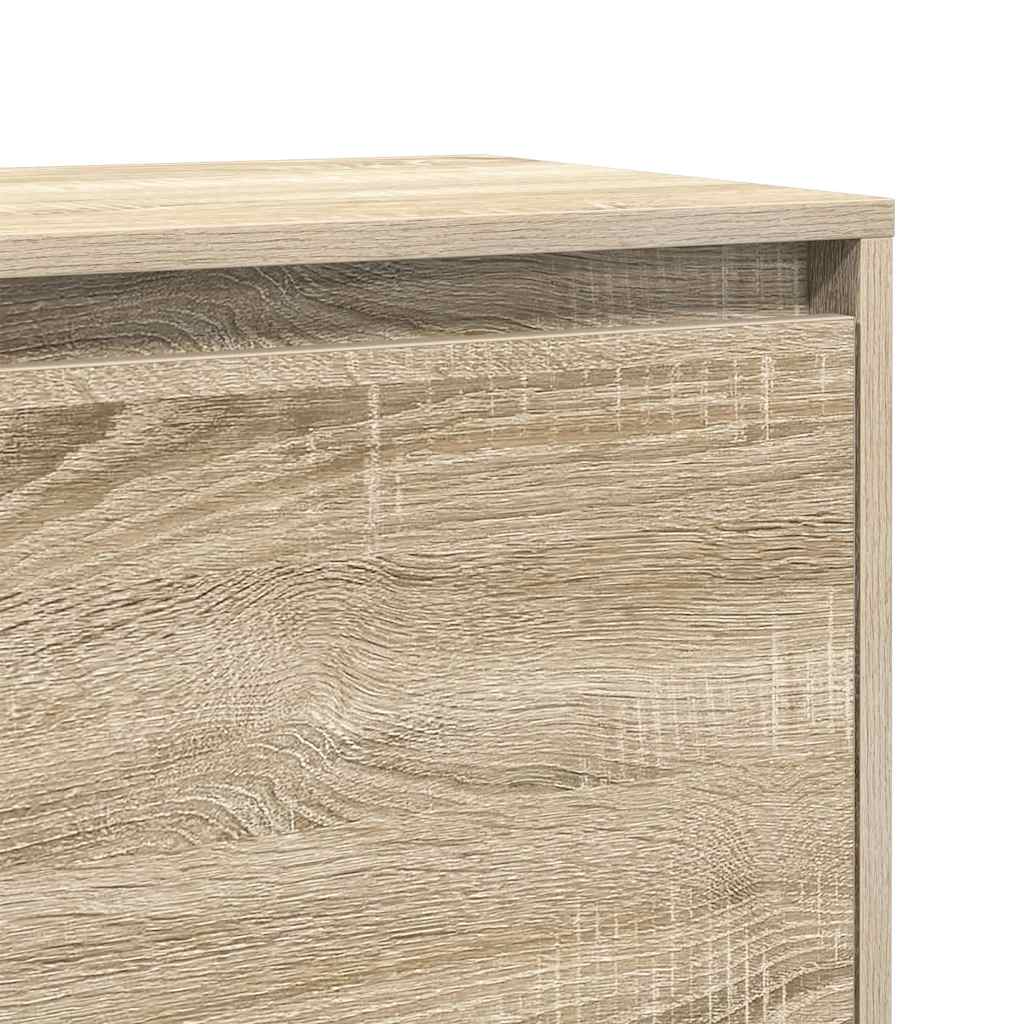 Nachtkastje 45x34x44,5 cm bewerkt hout sonoma eikenkleurig is nu te koop bij PeponiXL, paradijselijk wonen!