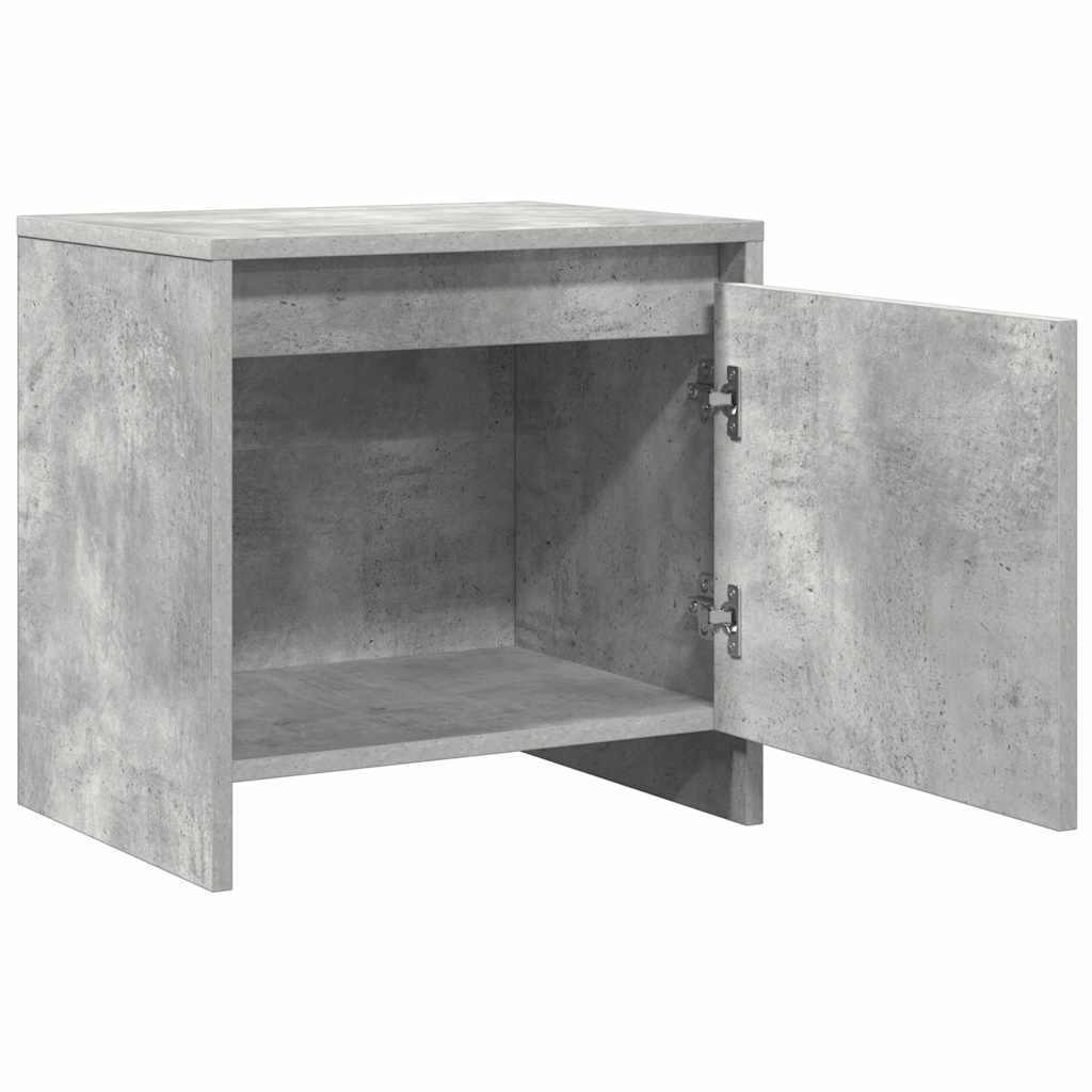 Nachtkastje 45x34x44,5 cm bewerkt hout betongrijs is nu te koop bij PeponiXL, paradijselijk wonen!