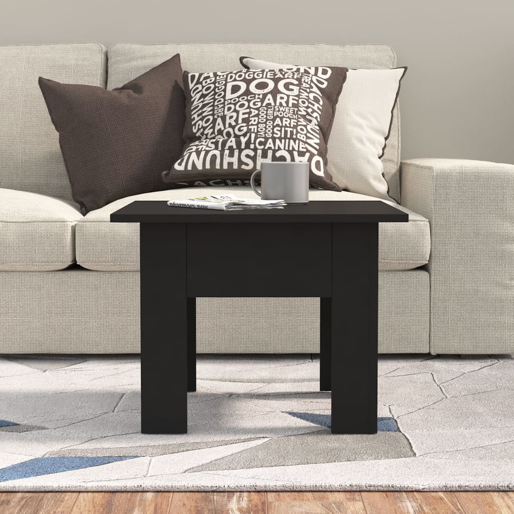 Salontafel 55x55x42 cm bewerkt hout zwart is nu te koop bij PeponiXL, paradijselijk wonen!