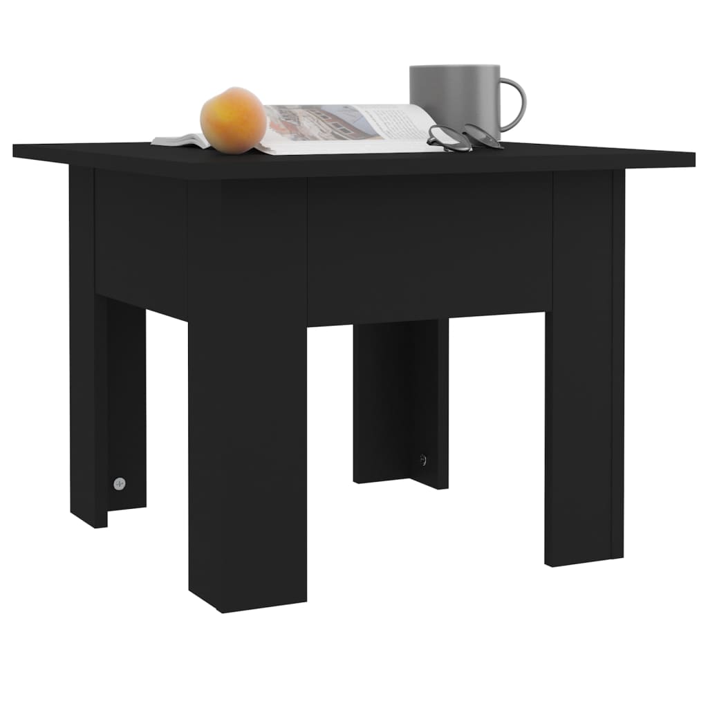 Salontafel 55x55x42 cm bewerkt hout zwart is nu te koop bij PeponiXL, paradijselijk wonen!