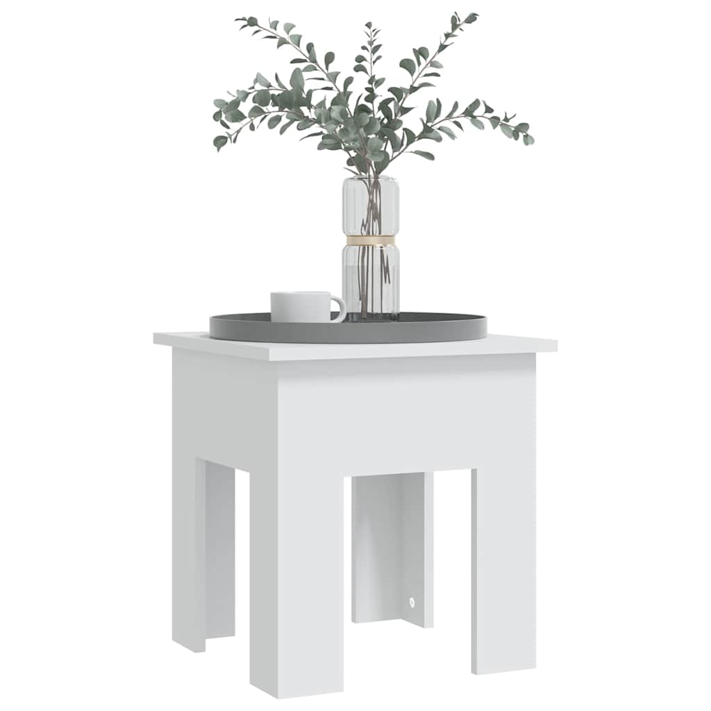 Salontafel 40x40x42 cm bewerkt hout wit is nu te koop bij PeponiXL, paradijselijk wonen!