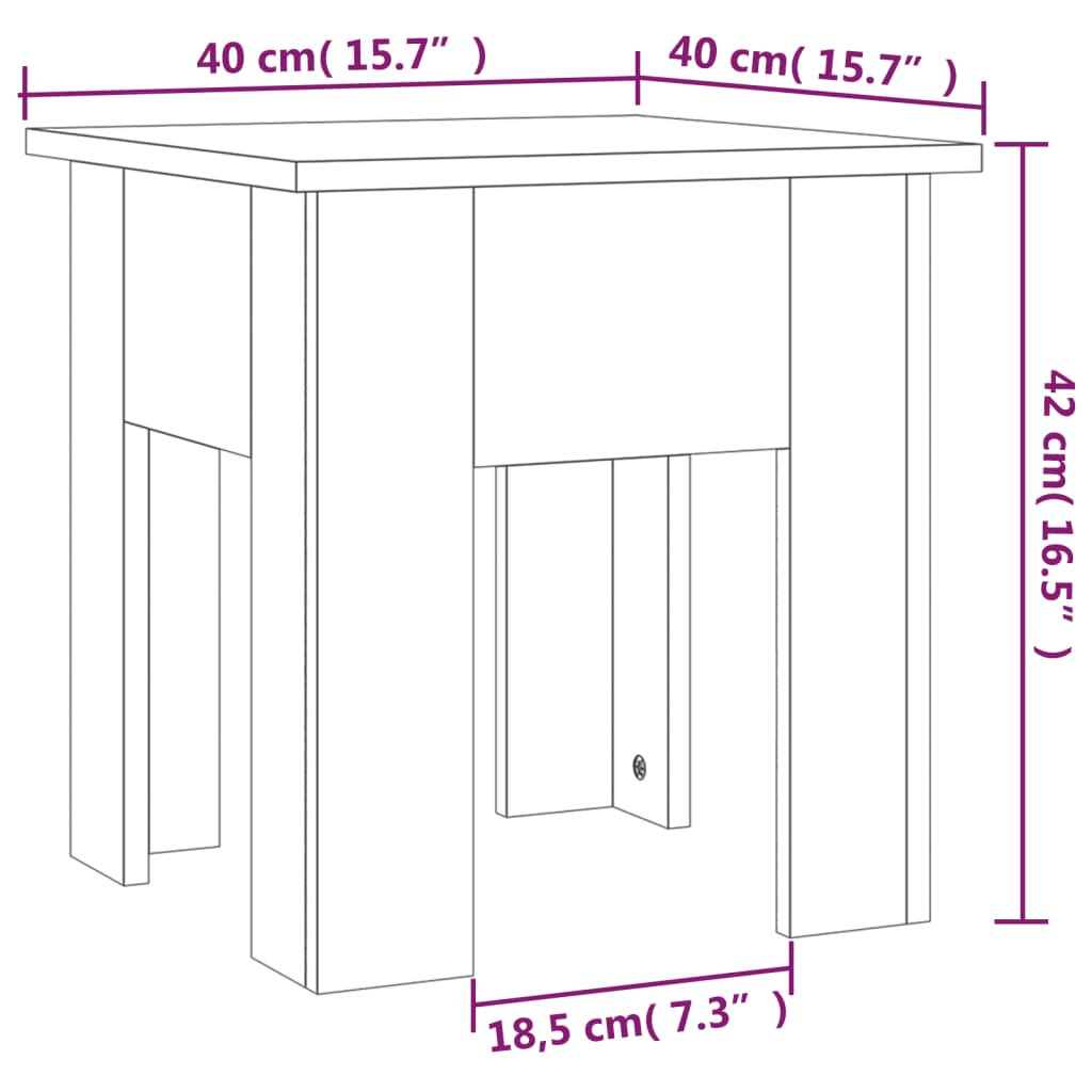 Salontafel 40x40x42 cm bewerkt hout wit is nu te koop bij PeponiXL, paradijselijk wonen!