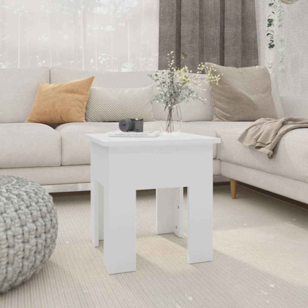 Salontafel 40x40x42 cm bewerkt hout wit is nu te koop bij PeponiXL, paradijselijk wonen!