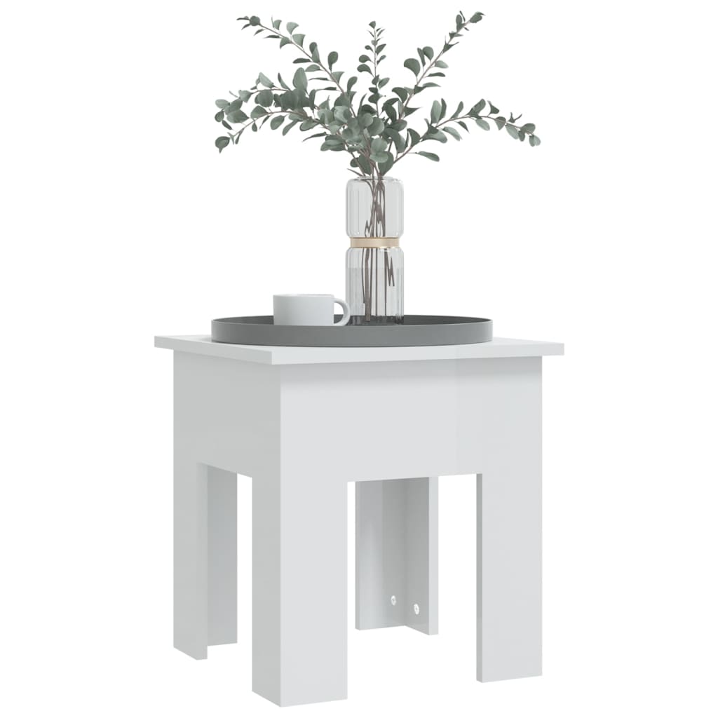 Salontafel 40x40x42 cm bewerkt hout hoogglans wit is nu te koop bij PeponiXL, paradijselijk wonen!