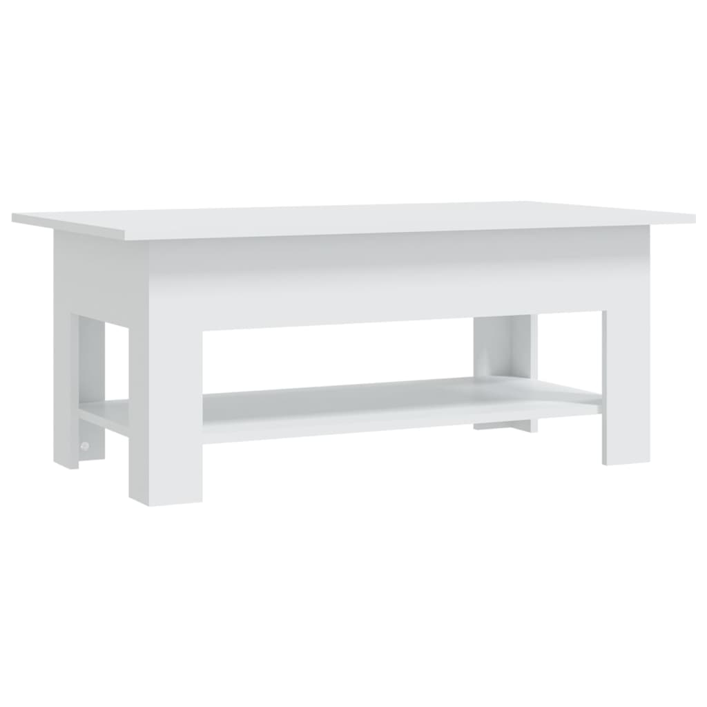 Salontafel 102x55x42 cm bewerkt hout wit is nu te koop bij PeponiXL, paradijselijk wonen!