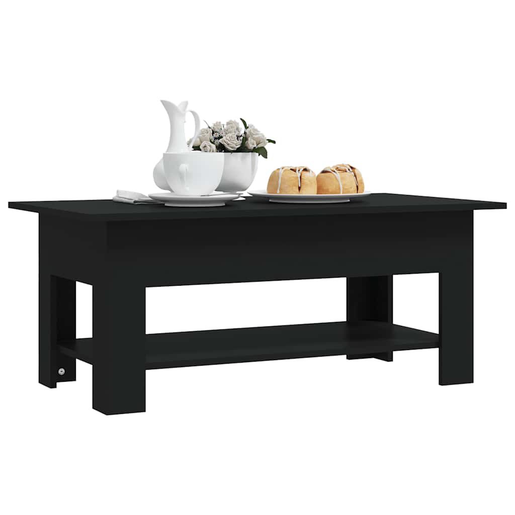 Salontafel 102x50x45 cm bewerkt hout zwart is nu te koop bij PeponiXL, paradijselijk wonen!