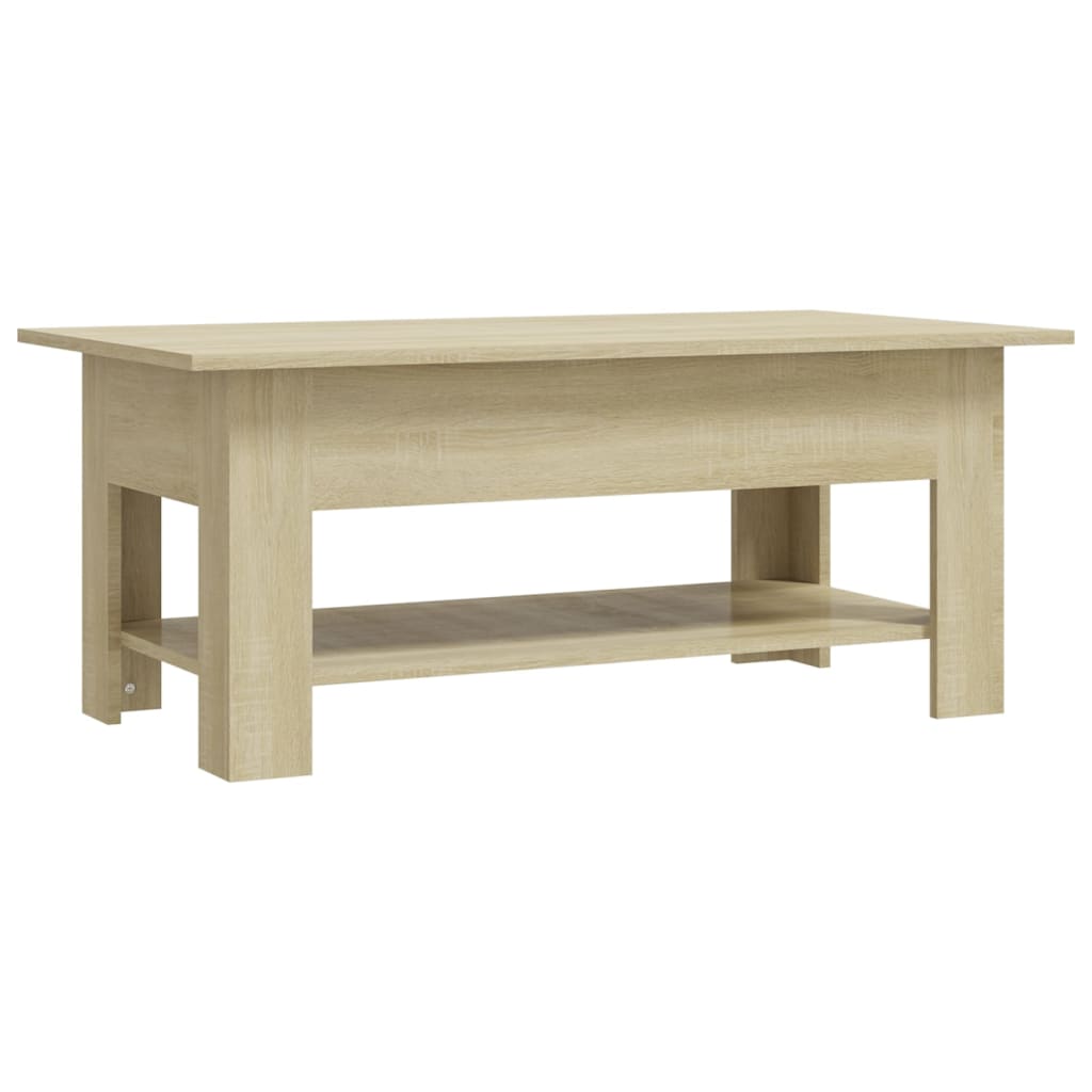 Salontafel 102x55x42 cm bewerkt hout sonoma eikenkleurig is nu te koop bij PeponiXL, paradijselijk wonen!