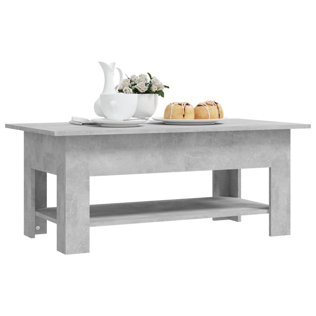 Salontafel 102x55x42 cm bewerkt hout betongrijs is nu te koop bij PeponiXL, paradijselijk wonen!