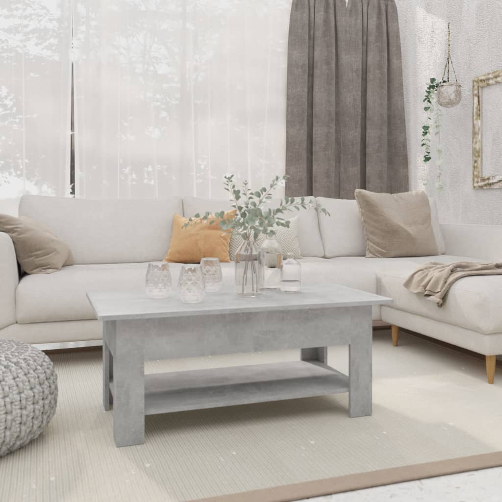 Salontafel 102x55x42 cm bewerkt hout betongrijs is nu te koop bij PeponiXL, paradijselijk wonen!