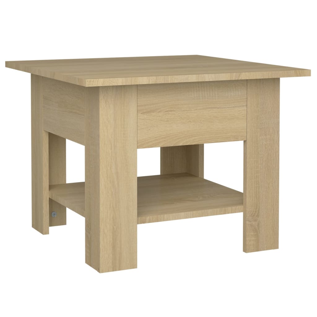 Salontafel 55x55x42 cm bewerkt hout sonoma eikenkleurig is nu te koop bij PeponiXL, paradijselijk wonen!