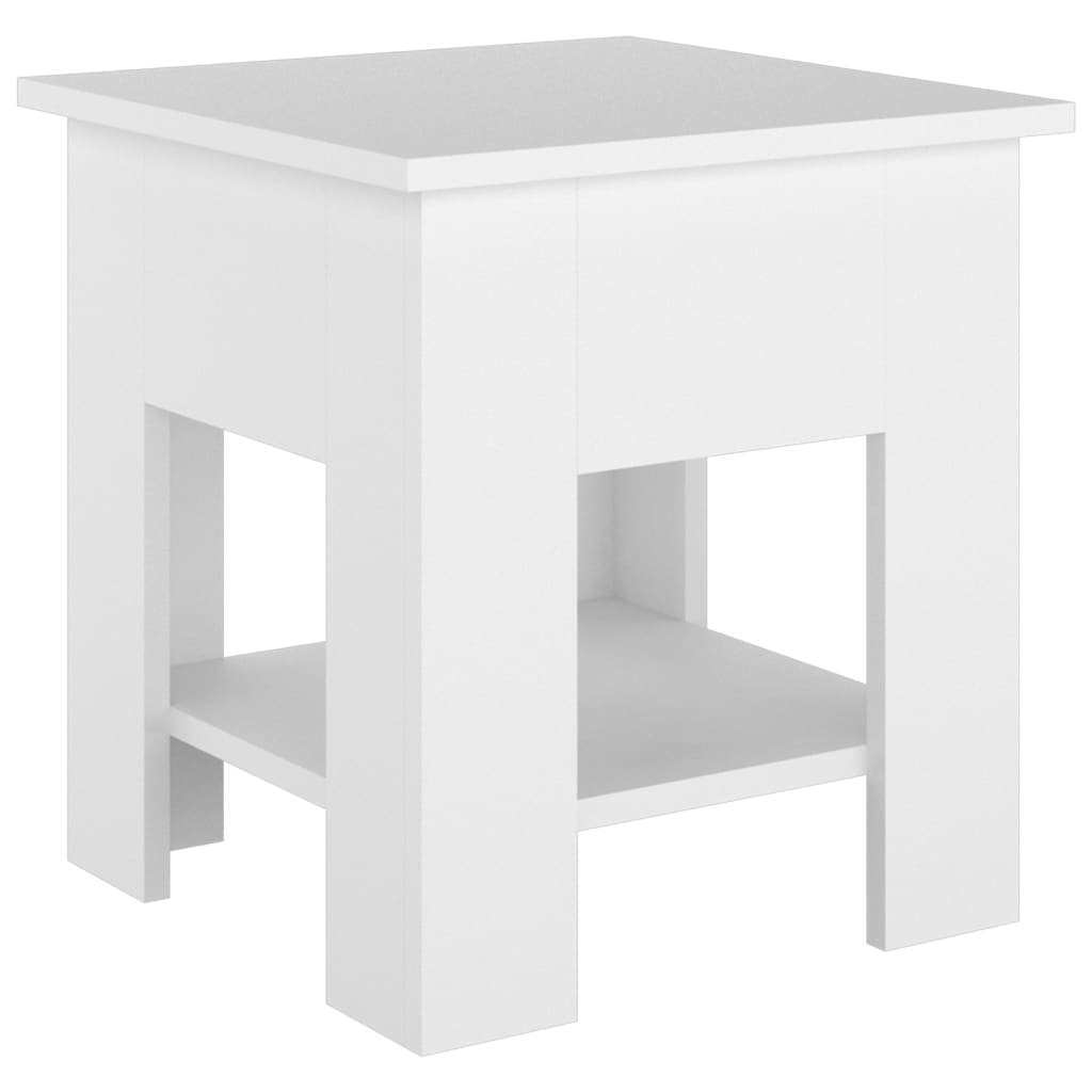 Salontafel 40x40x42 cm bewerkt hout wit is nu te koop bij PeponiXL, paradijselijk wonen!