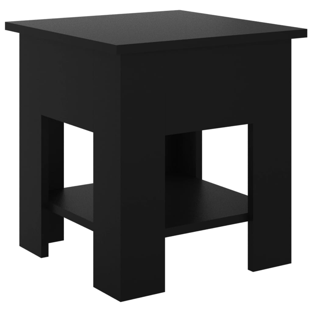 Salontafel 40x40x42 cm bewerkt hout zwart is nu te koop bij PeponiXL, paradijselijk wonen!