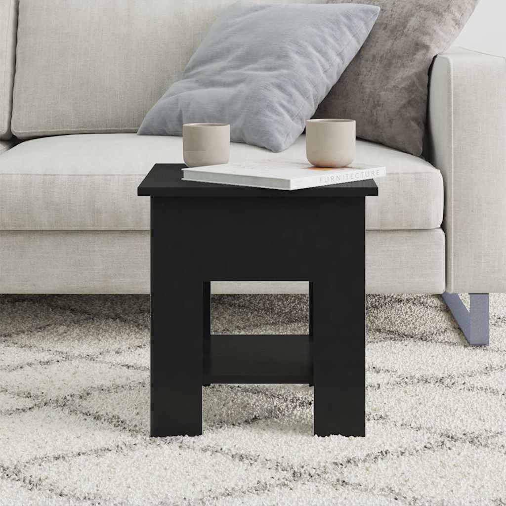 Salontafel 40x40x42 cm bewerkt hout zwart is nu te koop bij PeponiXL, paradijselijk wonen!